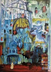 Samina Mumtaz, 14 x 20 Inch, Acrylic on Canvas, Cityscape Painting, AC-SMU-017